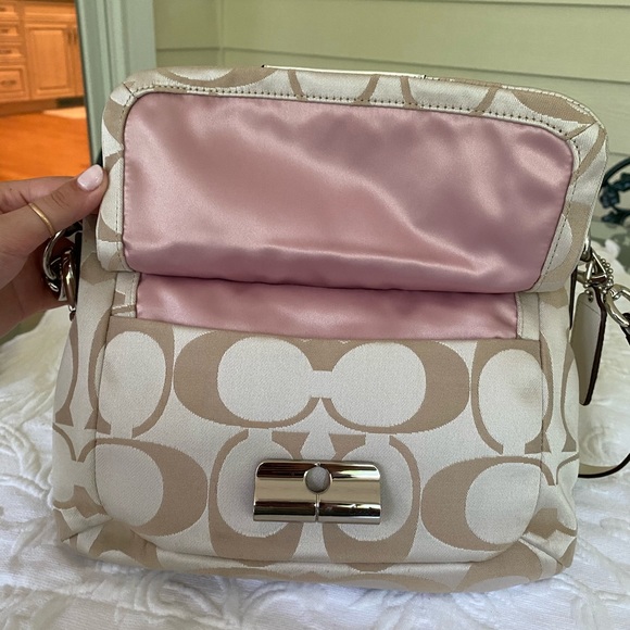 Coach Kristin Signature Shoulder Hand Bag in Cream - Picture 7 of 13